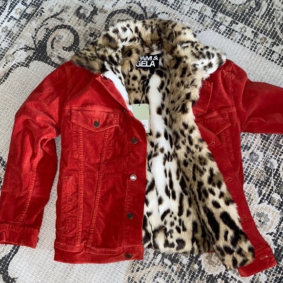 PAM & GELA FAUX FUR LINED CORDUROY TRUCKER JACKET - Picture 5 of 16